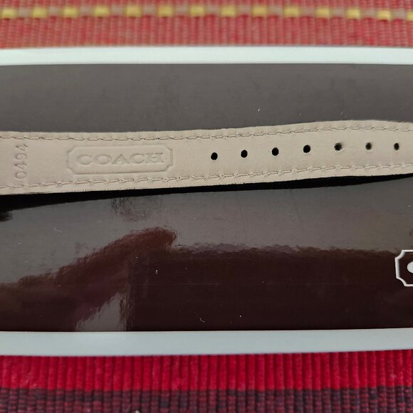 COACH (0241) Swiss Quartz Women's Stainless Tank Watch~Original Crocodile Band - Picture 5 of 14